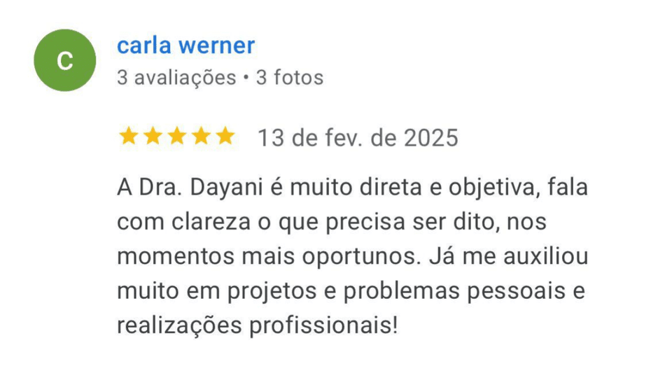 Avaliação 2 no Google